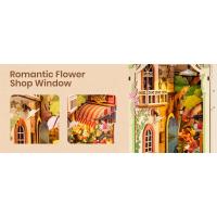 Robotime Rolife Floral Corner Nook 3D juguetes de madera hogar estante de libros decoración DIY casa en miniatura regalos para la familia - details 2