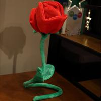 Ramo de flores de rosas rojas creativas, hebilla de cortina, rama de flores artificiales DIY, rosa de peluche de imitación a la moda para el Día de San Valentín - details 6