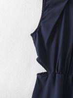 - Nueva moda femenina de otoño, pantalón corto adelgazante simple, diseño hueco de color sólido - details 4