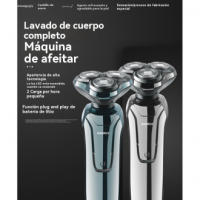 Afeitadora eléctrica para hombres afeitadora eléctrica recargable inteligente flotante cabezal de triple cuchilla - details 1