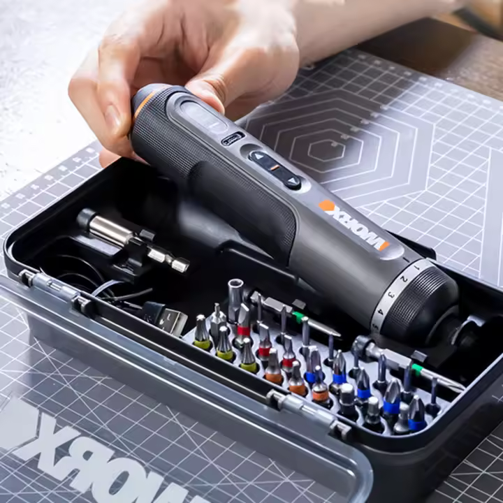 Juego de destornilladores eléctricos Worx 4V WX240 WX242, destornilladores eléctricos inalámbricos inteligentes, mango recargable por USB, juegos de herramientas de 30 bits - 1