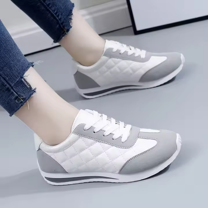 Zapatos deportivos planos con cordones informales para mujer, a la moda - 1