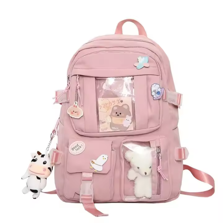 Mochila para niñas, bonitas mochilas escolares para estudiantes, adolescentes, niñas, bolsillos, mochila para ordenador portátil para mujeres, Harajuku - 1