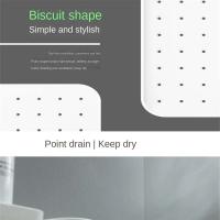 Canal de drenaje para baño, pequeños accesorios blancos, estante de baño montado en la pared no perforado, escape de productos de lavado - details 8