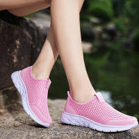 Flyknit-zapatillas de correr para mujer, zapatos deportivos transpirables, ligeros, suaves, color rosa - details 4