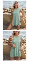 Conjuntos de 2 piezas para mujer: top corto de punto sin mangas y pantalones cortos de cintura alta |   Conjunto de Salón Suave |   Ropa de playa, viajes, primavera y verano. - details 6