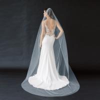 Velos de novia clásicos de hilo liso, velo largo de boda suave de 1 nivel con peine, accesorios de vestido de novia, negro y rojo - details 0