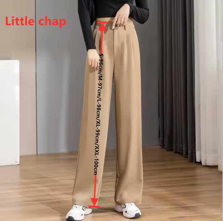 Pantalones Casuales de Pierna Ancha y Cintura Alta para Mujer Primavera-Verano 2025 - 1