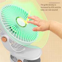Ventilador de clip de 6 pulgadas enchufable USB recargable fuerte energía eólica mini ventilador de oficina de escritorio portátil silencioso, azul - details 5