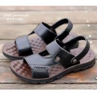Sandalias de cuero suave de verano para hombre, sandalias antideslizantes informales con punta abierta para exteriores, sandalias deportivas cómodas para playa - details 20