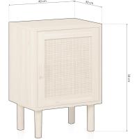 Zapatero 2 Puertas, Zapatero Estrecho, Acabado en Pino y Rattan, Medidas: 60 cm (Largo) x 82 cm (Alto) x 24 cm (Fondo) - details 12
