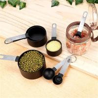 Tazas medidoras con cabezal de plástico, mango de acero inoxidable para medir ingredientes líquidos secos, cucharada precisa, 8 piezas por juego - details 7