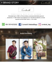 Bolso de Bandolera Casual para Hombres CONTACT'S de Cuero Genuino con Bolsillo para Teléfono Bolso de Cintura para Viajes Material de Lining Poliéster Tamaño Pequeño Estilo de Moda con Rayas - details 13