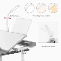 Escritorio para niños y estudiantes, mesa ergonómica y juego de descongelación, con cajón, soporte de lectura, lámpara LED regulable, altura ajustable - details 11
