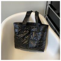 Moda señoras Tote bolsos de gran capacidad de algodón acolchado bolsa de compras rombo bolso portátil acolchado sólido para viajes de ocio - details 33