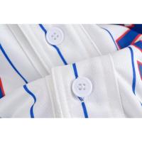 ZOCI- corto de dos piezas de verano para mujer, camiseta a rayas con estampado de letras + pantalones cortos a rayas hasta la rodilla, blusa con cuello en V y una botonadura - details 8