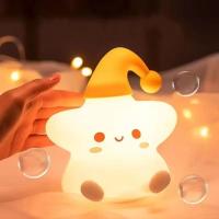 Luz LED de noche de silicona para niños, lámpara de mesita de noche táctil creativa, decoración de dormitorio, regalo Kawaii para niños - details 3