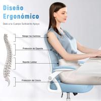 Silla de Oficina Ergonómica Ajustable Respirable, Ajustable, Giratoria de 360°, Reposabrazos Abatibles de 90°, Soporte Lumbar - details 23