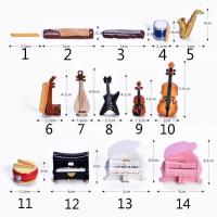Instrumento de música en miniatura, miniviolín de resina, adornos decorativos para casa de muñecas, manualidades, manualidades, hogar, Bar - details 1