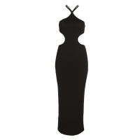 BUNO-estido de punto Nibber para mujer, vestido Sexy sin mangas con cuello Halter, parte de atrás bonita, vestido sin cintura, vestido ajustado elegante a la moda - details 16