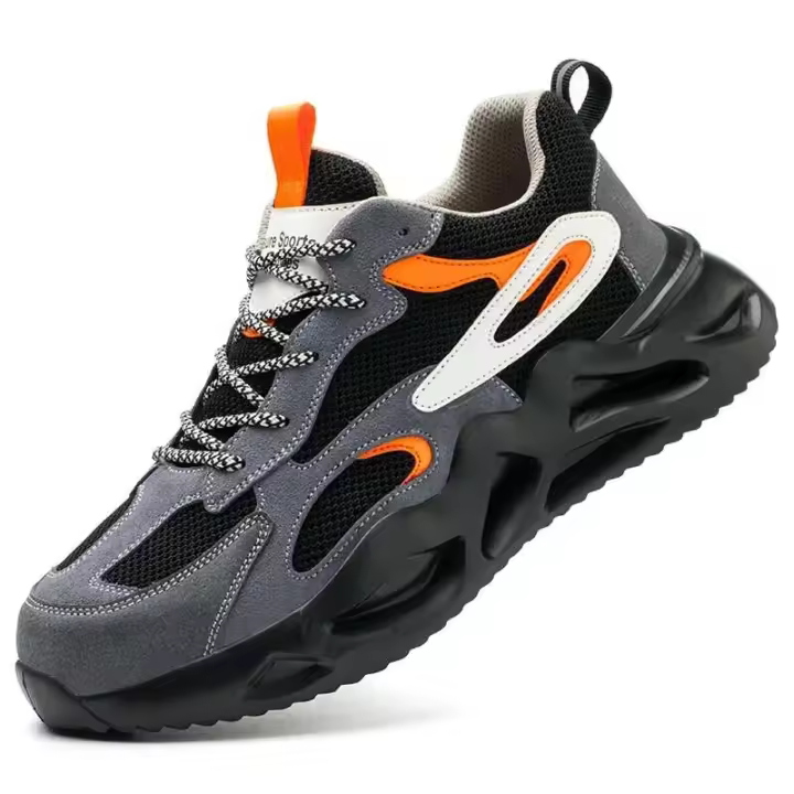 Zapatos de seguridad para hombre con cierre de aislamiento, zapatillas ligeras indestructibles, resistentes a los golpes, punta de acero, 6KV - 1