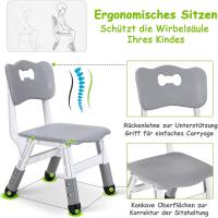 2 Sillas, Mesa y Sillas Infantiles con Forma de Cacahuete, Altura Ajustable, Mesa de Pintura para Niños, Juego de Mesa y Silla Infantil para Guardería y Jardín de Infancia, Amarillo - details 11
