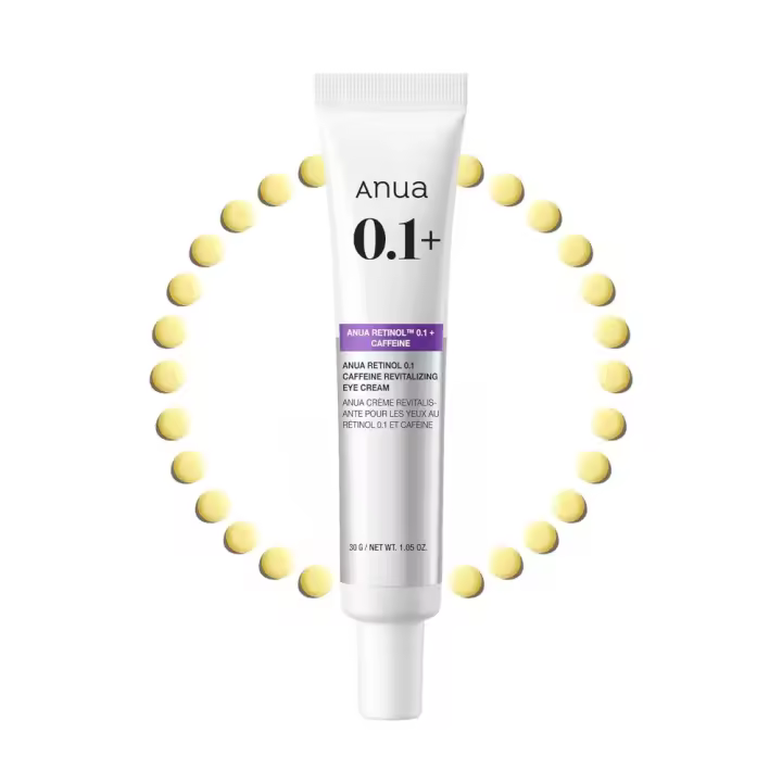 Anua Retinol 0.1 Caffeine Revitalizing Eye Cream, Under Eye Cream For Hydration, Glow Up Eye Contour, Niacinamide, Retinol For Face, Night Cream For Eye Care, Korean Skin Care (30g/1.05oz) - 1