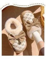 Tiendas Botines de plataforma para mujer, botines de nieve de invierno con lazo de diseñador, zapatillas mullidas para interiores, zapatos planos de casa para mujer, calzado cálido a la moda - details 2
