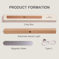 Luz de armario moderna y sencilla con sensor de infrarrojos, Luz LED recargable para gabinete de madera maciza - details 3