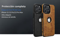 Funda de Cuero PU Compatible con iPhone 13-15 Delgada, Estilo Vintage, Resistente a Golpes, Antideslizante - details 0