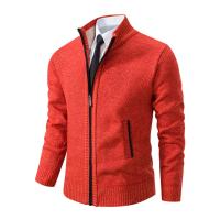 Abrigo deportivo informal para hombre, cárdigan cálido de lana con cremallera, cuello alto, Color sólido, otoño e invierno - details 20