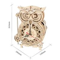 Robotime Rokr Reloj de Búho 3D Kit de Bloques de Madera DIY Montaje Fácil - details 10