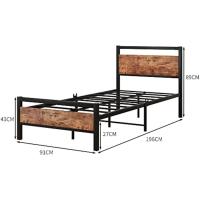 Marco de cama individual de metal con cabecera, mueble de dormitorio - details 1
