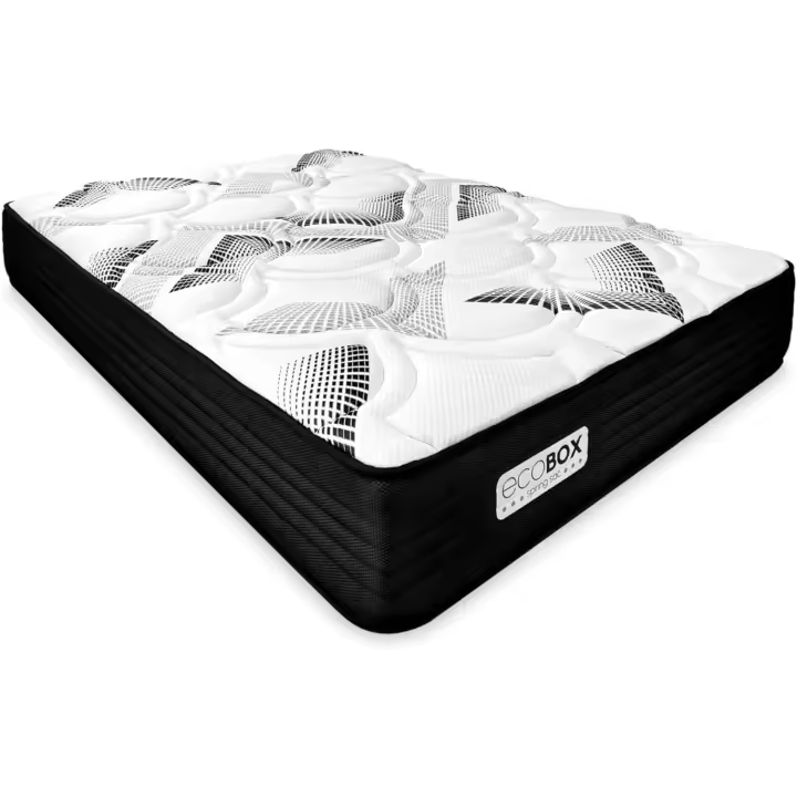 Colchón Híbrido Viscoelástico Eco Box Núcleo de Almohadillas Ensacadas, ComodidadÓptima, Firmeza Intermedia, Antiácaros Antibacteriano, Hipoalergénico 90 x 190 - 1