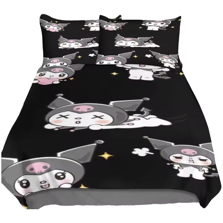 Juego de Ropa de Cama BARDYS Kuromi Funda de Edredón 3D con Estilo Lindo y Cierre de Cremallera - 1