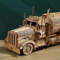 Rompecabezas de madera creativos para adultos y niños, conjunto de modelos de construcción DIY, montaje de camiones mecánicos 3D, coches Montessori, Kit de juguetes de escritorio - details 20