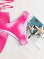 Sujetador sin mangas para mujer, traje de baño corto de cintura alta, ropa de playa con estampado de Espalda descubierta, conjunto de 3 piezas, 40, 38, 36, 34 - details 6