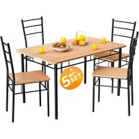 Comedor con 4 Sillas Set 5 Pzs. Completo Madera Muebles Cocina Leo 110x68cm Tipo Industrial - details 6