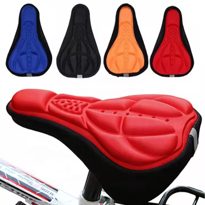 Sillín de bicicleta 3D suave, funda de asiento de ciclismo de montaña, almohadilla de esponja gruesa, cojín transpirable para exteriores, accesorios de bicicleta - 1