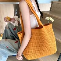 Bolso tejido hueco informal de gran capacidad, bolso de mano tejido para playa, bolso de mano de estilo perezoso, bolso trenzado para axila para mujer y niña - details 12