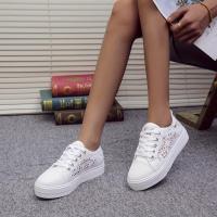 Zapatillas de plataforma de encaje para mujer, zapatos de Skate ahuecados con punta redonda, informales, para caminar - details 7