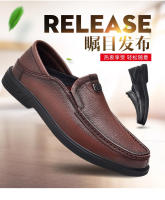 Nuevos zapatos de los hombres de piel de oveja zapatos de cuero de los hombres de un pedal zapatos casuales de los hombres de cuero genuino de mediana edad papá masculino de suela suave zapatos individuales - details 4