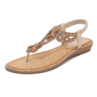 Sandalia sandalias oversize con pedrería punta redonda, tacón plano, estilo ahuecado, zapatos de mujer cómodos para el verano - details 3