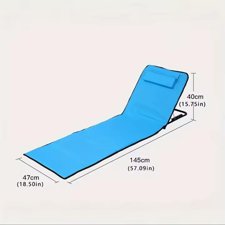 Tumbona reclinable plegable para exteriores, silla con reposacabezas para bronceado, Patio, jardín y playa, 5 posiciones - 1