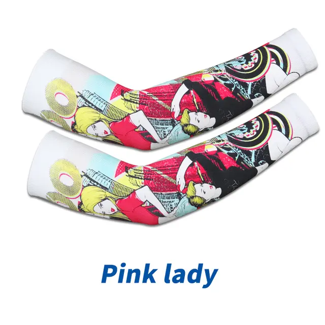 Mangas de brazo deportivas de seda de hielo, licra, tatuaje, manguito de protección UV transpirable, correr al aire libre, ciclismo, Fitness, manga de brazo de secado rápido - 1