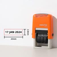 Sellos automáticos de fecha de retorno de tinta, versión en inglés, sellos autoentintados de funcionamiento suave, sello de rueda de fecha artesanal ajustable DIY - details 2