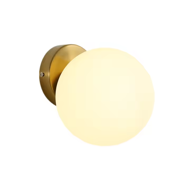 Aplique bola de cristal Goeco bola de cristal bronce dorado 15cm E27 El cabezal no incluye fuente de luz - 1
