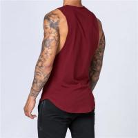Ropa de gimnasio para hombre, camiseta sin mangas de algodón para Fitness de verano, camiseta sin mangas para correr y culturismo, chaleco muscular informal transpirable con cuello redondo - details 3