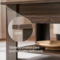 Mesa de Café Elevable y Extensible con Revistero 98x50x(41,8-56) cm Mueble para Sala de Estar y Comedor - details 4