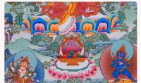 Retrato de Bodhisattva Manjusri Avalokitesvara Tara Pintura de Pared de Escuela Tantrica Xizang - details 15